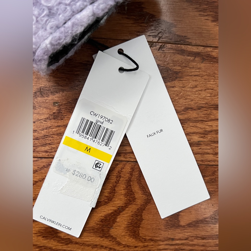 NWT- CALVIN KLEIN Women's Faux Sherpa Plaid Shirt Jacket Sz M - Picture 7 of 10